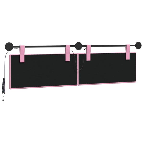Hängendes Kopfteil Mit LED Licht Rosa Stoff