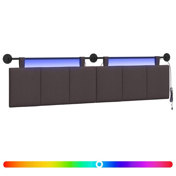 Hängendes Kopfteil Mit LED Licht Dunkelbraun Stoff