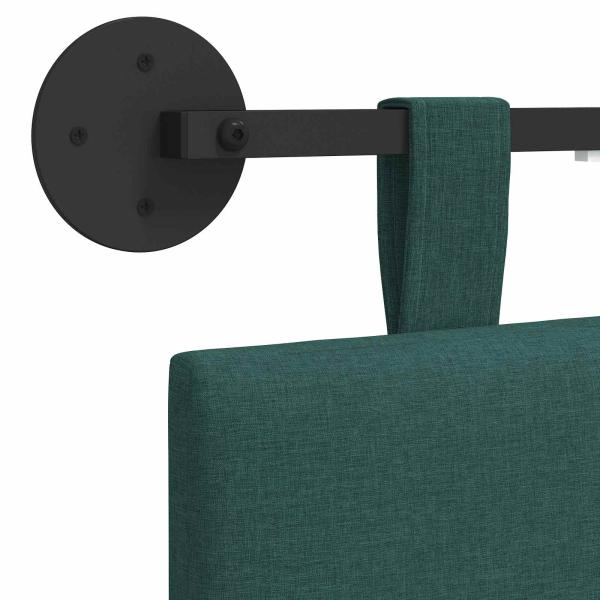 Hängendes Kopfteil Mit LED Licht Dunkelgrün Stoff