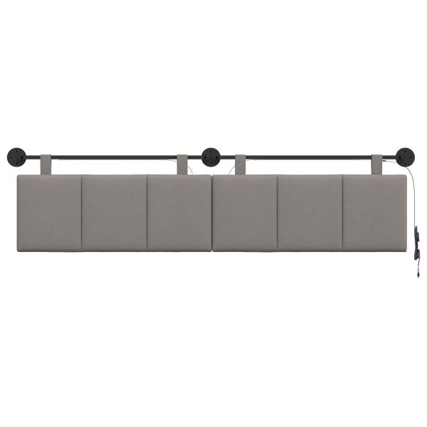 Hängendes Kopfteil Mit LED Licht Taupe Stoff