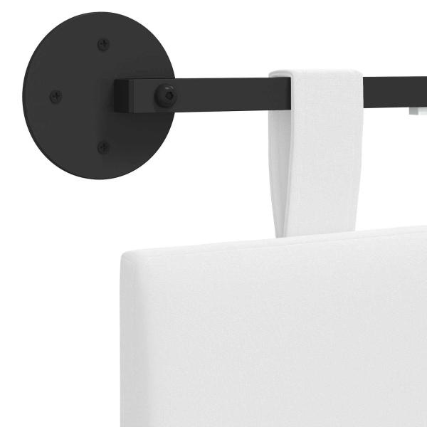 Hängendes Kopfteil Mit LED Licht Weiß Stoff
