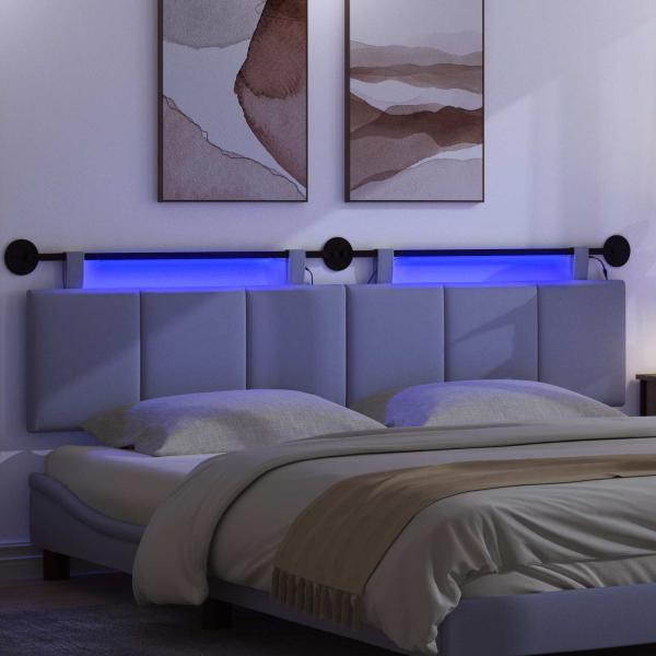 Hängendes Kopfteil Mit LED Licht Jeans blau Stoff