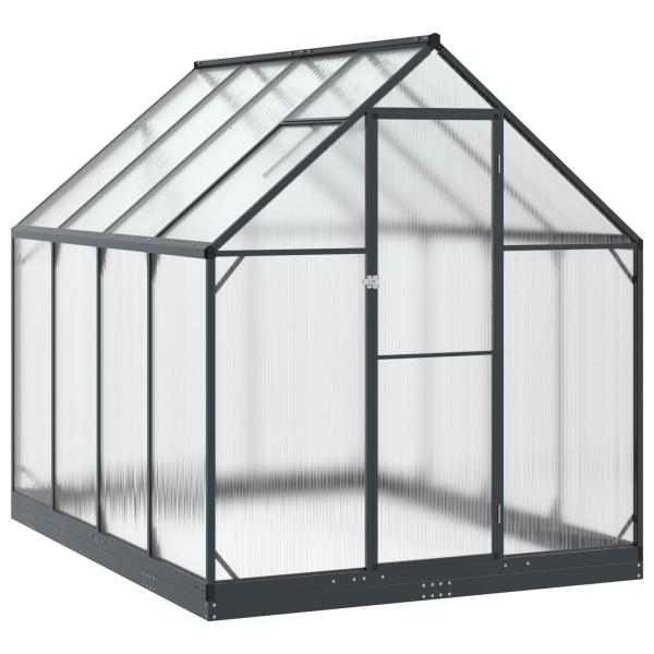 Garten Gewächshaus mit Tür Anthrazit 183,5 x 243,5 x 207 cm