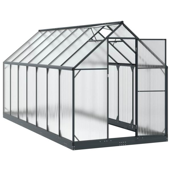 Garten Gewächshaus mit Tür Anthrazit 183,5 x 423,5 x 207 cm