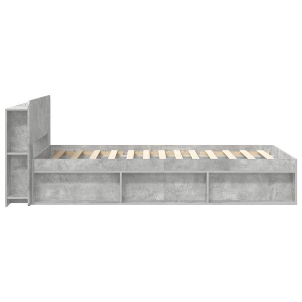 Bettgestell mit Stauraum Betongrau 90 x 200 cm Holzwerkstoff