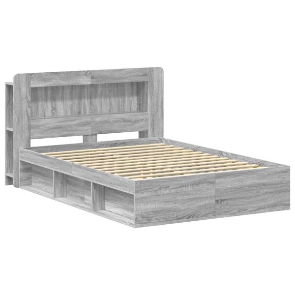 Bettgestell mit Stauraum Grau Sonoma 140 x 190 cm Holzwerkstoff