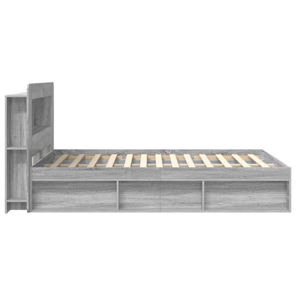 Bettgestell mit Stauraum Grau Sonoma 160 x 200 cm Holzwerkstoff