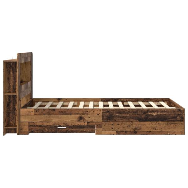 Bettgestell mit Stauraum Altholz 120 x 190 cm Holzwerkstoff