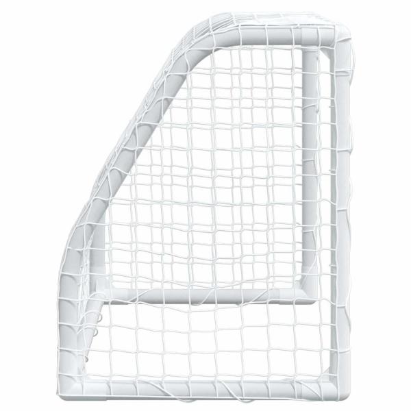 Fu?balltore f?r Kinder 2 Stk. mit Ball Wei? 64x35x48 cm Metall