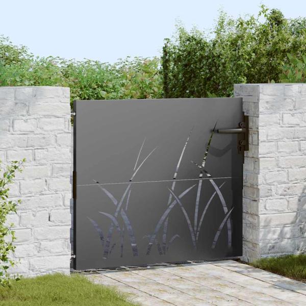 ARDEBO.de - Gartentor Schwarz 85 x 100 cm Pulverbeschichteter Stahl