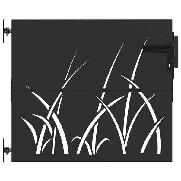 Gartentor Schwarz 85 x 100 cm Pulverbeschichteter Stahl