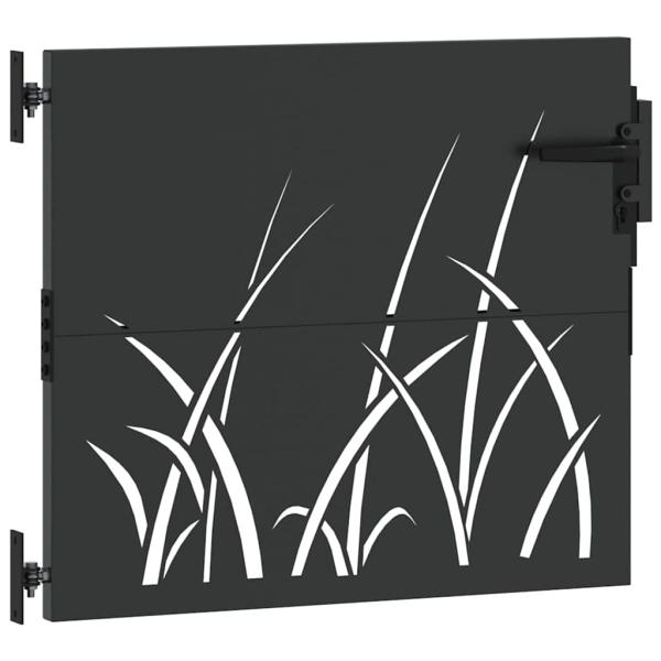 Gartentor Schwarz 85 x 100 cm Pulverbeschichteter Stahl