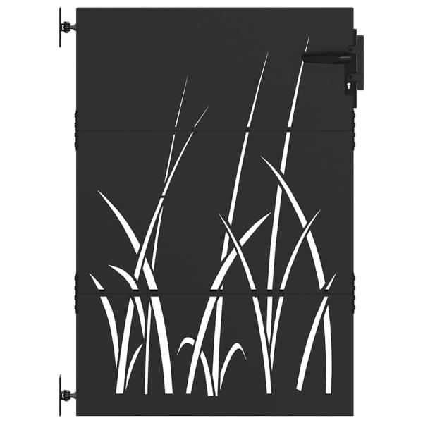 Gartentor Schwarz 85 x 125 cm Pulverbeschichteter Stahl