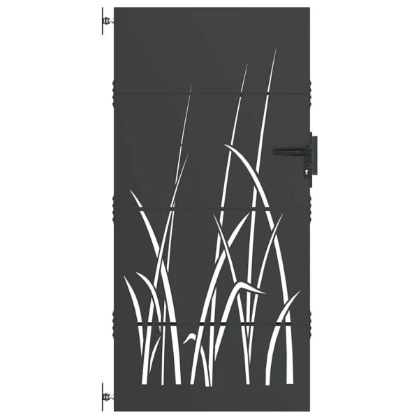 Gartentor Schwarz 85 x 175 cm Pulverbeschichteter Stahl