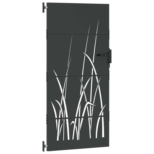 Gartentor Schwarz 85 x 175 cm Pulverbeschichteter Stahl