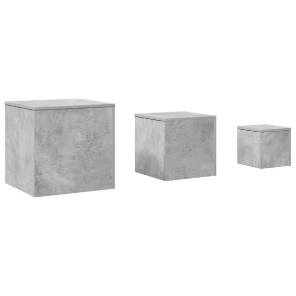 Beistelltische 3-tlg. Betongrau Holzwerkstoff