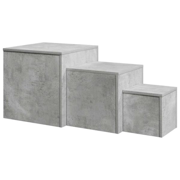 Beistelltische 3-tlg. Betongrau Holzwerkstoff