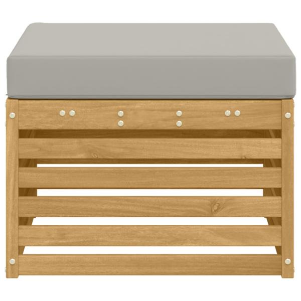 Outdoor-Fußhocker Massivholz Akazie Weiß