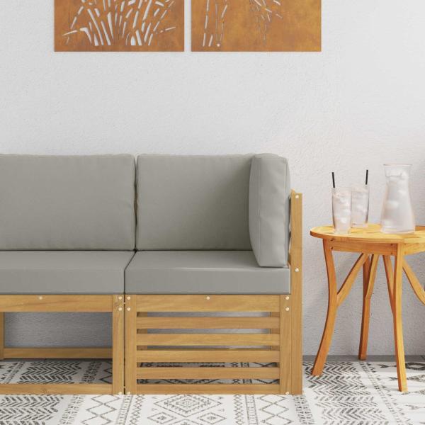 ARDEBO.de - Outdoor Ecksofa Massivholz Akazie Weiß