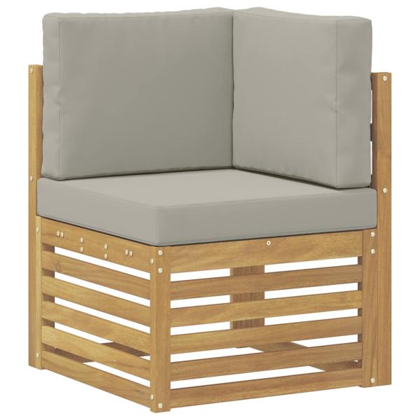 Outdoor Ecksofa Massivholz Akazie Weiß