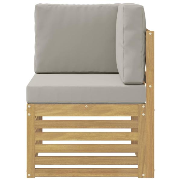 Outdoor Ecksofa Massivholz Akazie Weiß