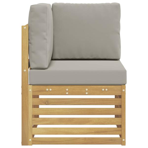 Outdoor Ecksofa Massivholz Akazie Weiß