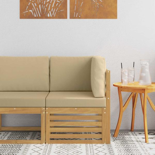 ARDEBO.de - Outdoor Ecksofa Massivholz Akazie Weiß