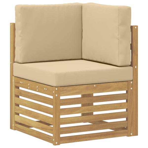 Outdoor Ecksofa Massivholz Akazie Weiß
