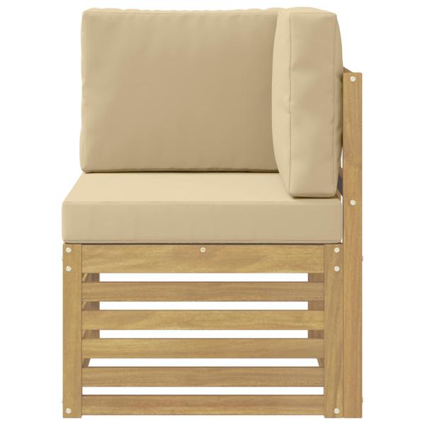 Outdoor Ecksofa Massivholz Akazie Weiß