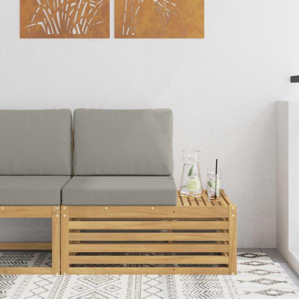 ARDEBO.de - Outdoor End Sofa Massivholz Akazie Weiß