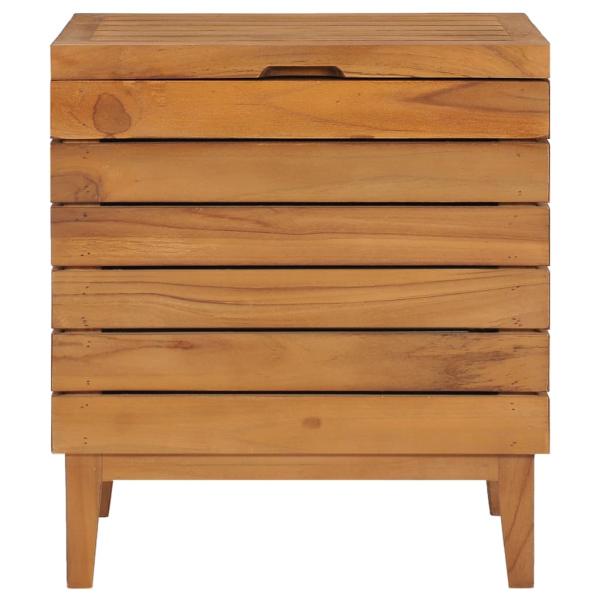 Wäschekorb 40×30×45 cm Teak Massivholz