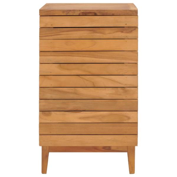 Wäschekorb 40×40×70 cm Teak Massivholz