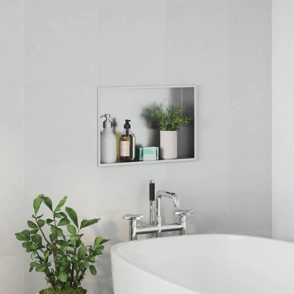 Duschnische Silber 45 x 30 x 9,5 cm Edelstahl