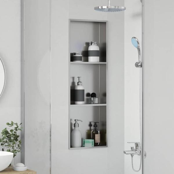 Duschnische Silber 90 x 30 x 9,5 cm Edelstahl