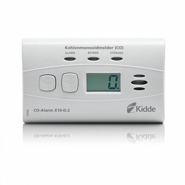 ARDEBO.de Kidde X10-D.2 Kohlenmonoxidmelder CO-Alarm mit Digitaldisplay, 10 Jahre