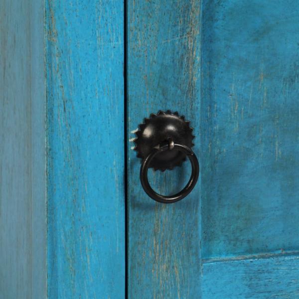 Nachttisch Massivholz Mango 40x30x50 cm Blau