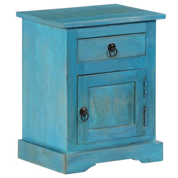 Nachttisch Massivholz Mango 40x30x50 cm Blau