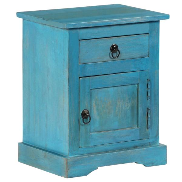 Nachttisch Massivholz Mango 40x30x50 cm Blau