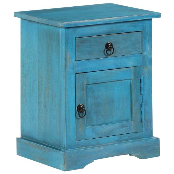 Nachttisch Massivholz Mango 40x30x50 cm Blau