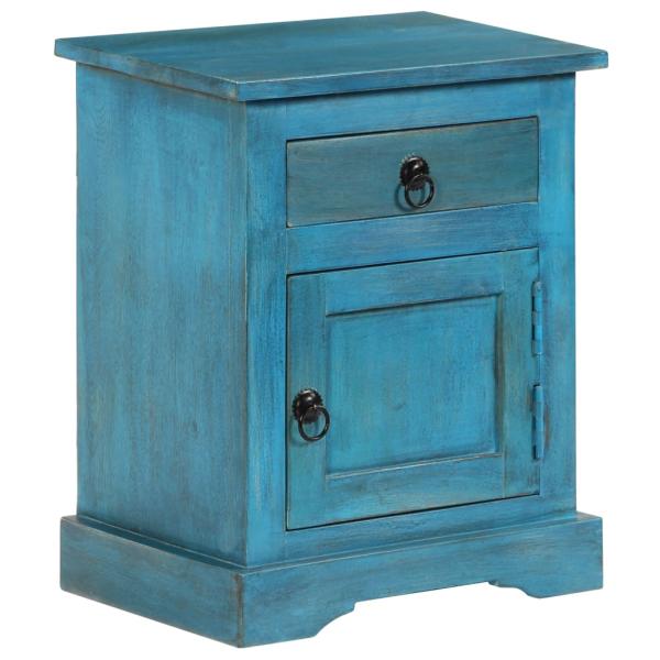 Nachttisch Massivholz Mango 40x30x50 cm Blau