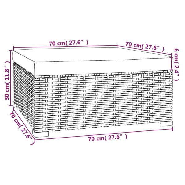 11-tlg. Garten-Lounge-Set mit Kissen Poly Rattan Braun