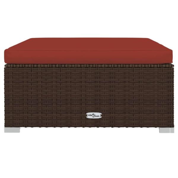11-tlg. Garten-Lounge-Set mit Kissen Poly Rattan Braun