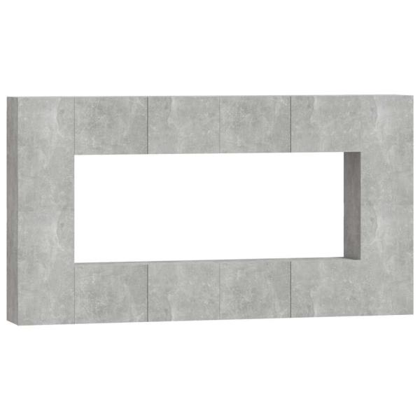 8-tlg. TV-Schrank-Set Betongrau Holzwerkstoff