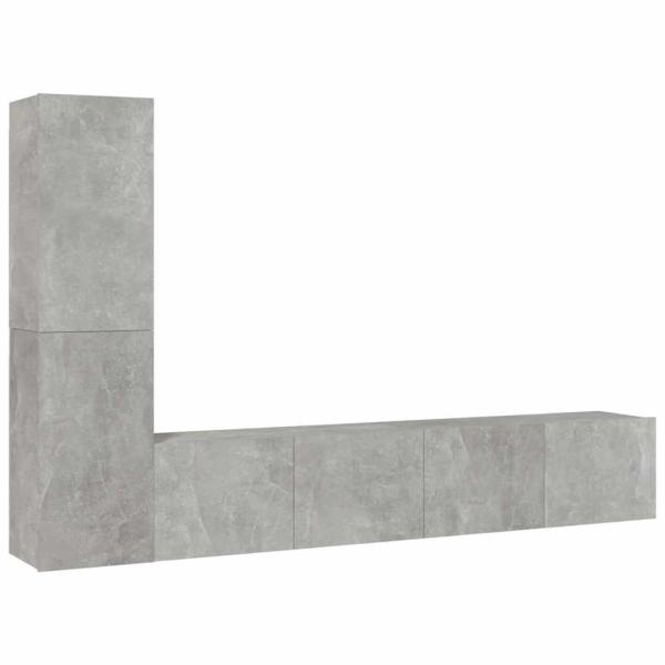 4-tlg. TV-Schrank-Set Betongrau Holzwerkstoff
