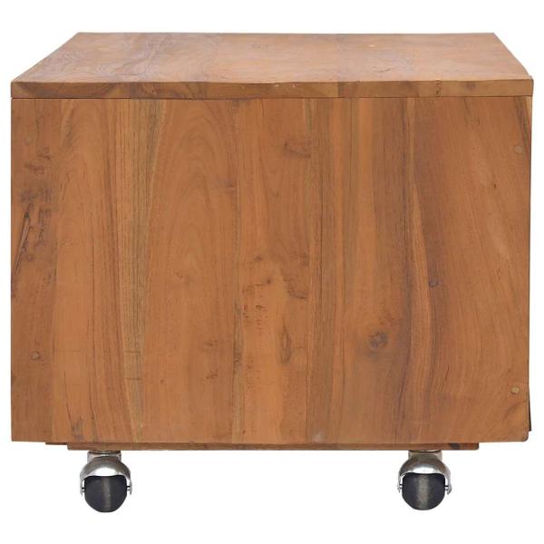 TV-Schrank mit Rollen 80x50x42 cm Teak Massivholz