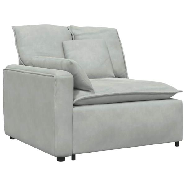 Modulares Sofa mit Kissen Samt Hellgrau