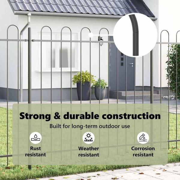 Gartenzaun BOXTEL 7 pcs 11,9 x 1,5 m Pulverbeschichteter Stahl