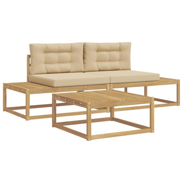 Outdoor-Sofagarnitur Polyester Weiß