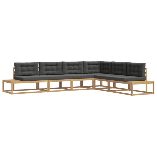 Outdoor-Sofagarnitur 6 stk. Weiß und Anthrazit Polyester