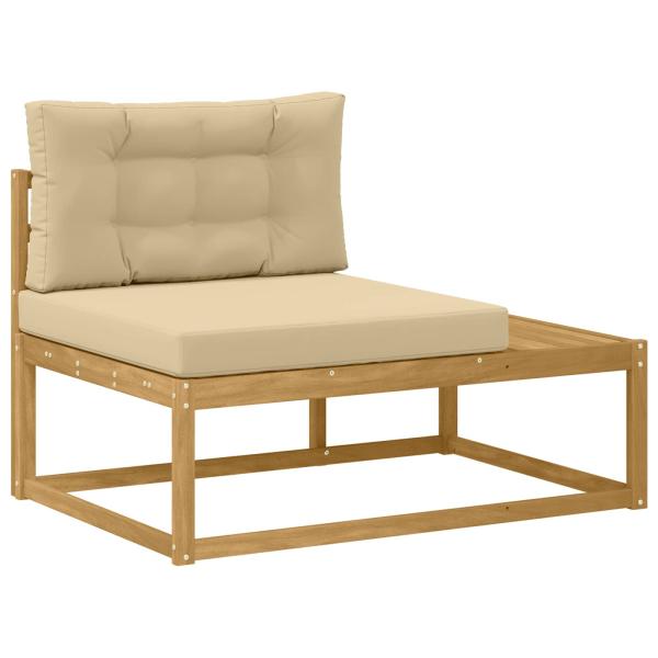 Outdoor-Sofagarnitur 6 stk. Weiß und Beige Polyester